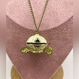 Cinderella Style Pumpkin Coach Pendant Necklace.